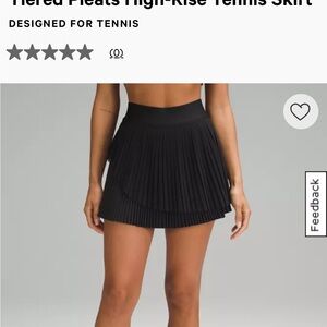 Lululemon Black Tiered Pleats High-Rise Tennis Skirt